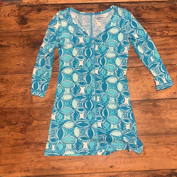 Lilly Pulitzer Ariel Blue What a Racquet Juliet Dress - Picture 3 of 7